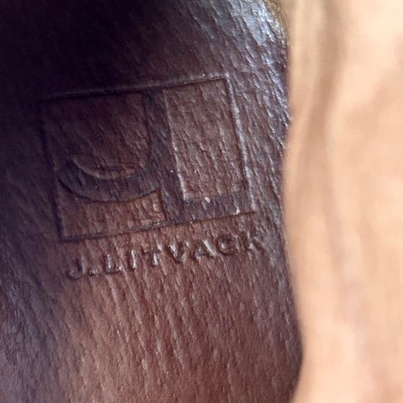 JL J. Litvack Moto Boots Booties Black Suede Four Buckle Chunky Stacked Heel - Picture 12 of 16